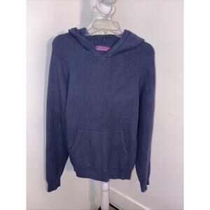Edikted Women's Wynter Oversized Ribbed Knit Hoodie  Gray Sm Oversized Blue Huge